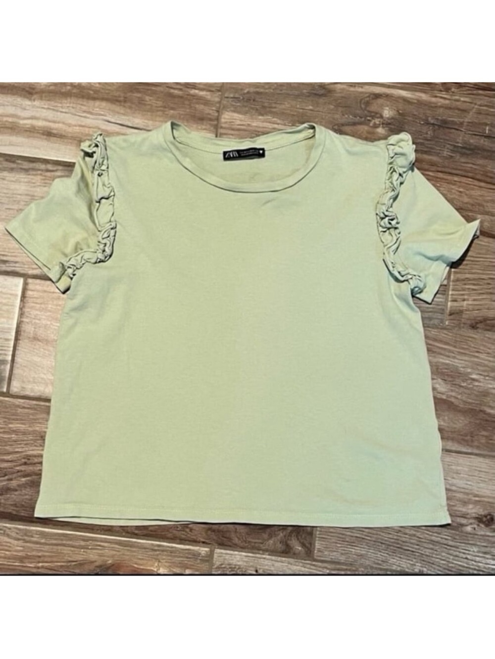 Zara Green Ruffle Top